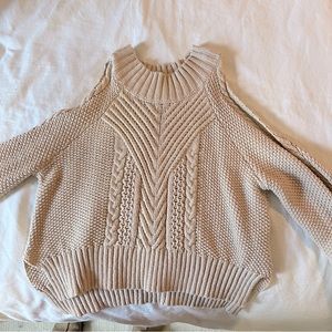 cropped cable knit sweater